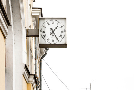 Lomonosov, St. Petersburg, Russia-February 12, 2015.The clock on the station building of Lomonosov St. Petersburgのeditorial素材