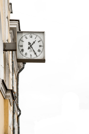 Lomonosov, St. Petersburg, Russia-February 12, 2015.The clock on the station building of Lomonosov St. Petersburgのeditorial素材