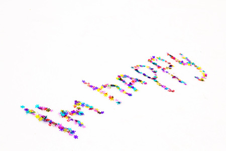 The inscription on the snow Iの写真素材