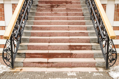 Stairs with railingsの写真素材