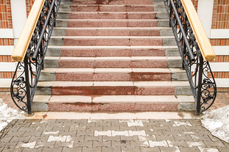 Stairs with railingsの写真素材