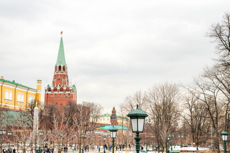Moscow, Russia, March 7, 2015. View of the red square from the output of Okhotny.のeditorial素材