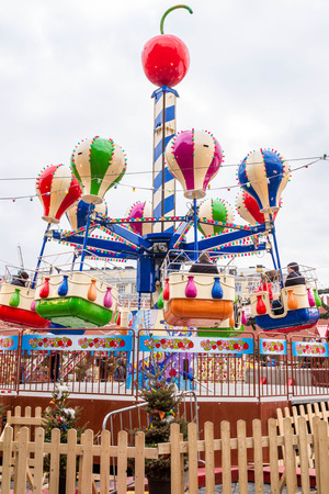 Moscow, Russia, March 7, 2015. The rides at the fair on red square.のeditorial素材