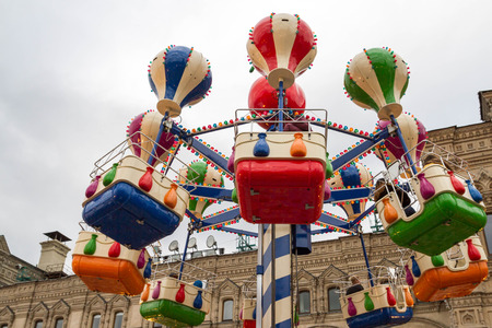 Moscow, Russia, March 7, 2015. The rides at the fair on red square.のeditorial素材