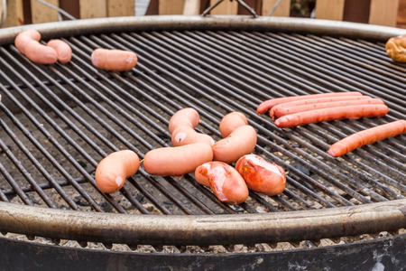 Sausages on the grillの写真素材