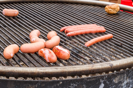Sausages on the grillの写真素材