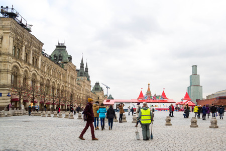 Moscow, Russia, March 7, 2015. View of the red square on the holiday eve.のeditorial素材