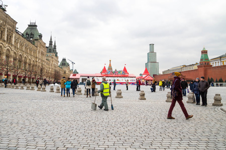 Moscow, Russia, March 7, 2015. View of the red square on the holiday eve.のeditorial素材
