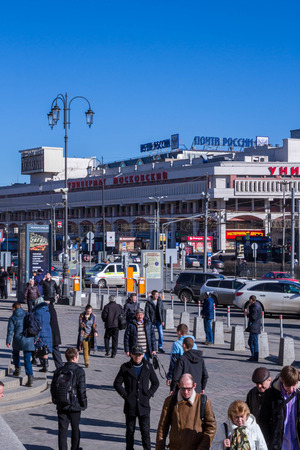 Moscow, Russia, March 13, 2015. The area of three stations.のeditorial素材