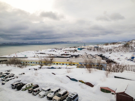 Views of the Pacific ocean in winterの写真素材