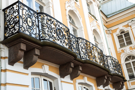Russia, St. Petersburg, city of Petrodvorets, March 16, 2015. The Grand Palace fountains in the Park of the town of Peterhof.のeditorial素材
