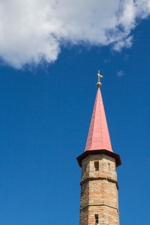 Leningrad region,Gatchina, Russia, June 05, 2015. Priory Palace on the shore of the black lake in Gatchina.のeditorial素材