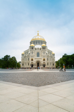 St. Petersburg, Kronshtadt, Russia, June 14, 2015. Naval St. Nicholas Cathedral in Kronstadt.のeditorial素材