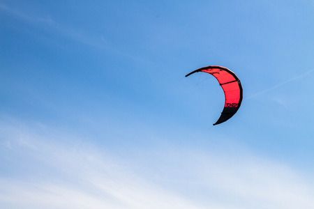 St. Petersburg, Peterhof, Russia, June 21, 2015. Windsurfing on the beach of the Big Izhora Gulf of Finland.のeditorial素材