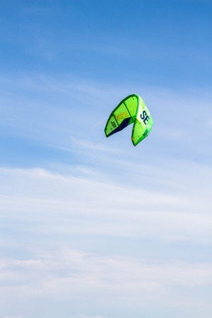 St. Petersburg, Peterhof, Russia, June 21, 2015. Windsurfing on the beach of the Big Izhora Gulf of Finland.のeditorial素材