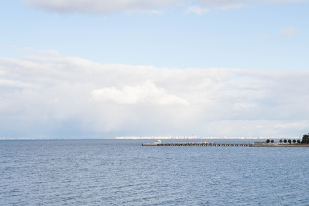 Russia, St. Petersburg, city of Petrodvorets, October 10, 2015. The Gulf of Finland in the Park Peterhofのeditorial素材