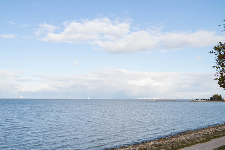 Russia, St. Petersburg, city of Petrodvorets, October 10, 2015. The Gulf of Finland in the Park Peterhofのeditorial素材