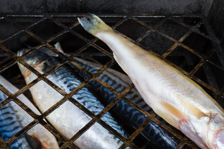 Fresh raw fish before cooking in a smokehouse
