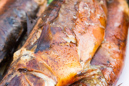 Cooked hot smoked fresh fish