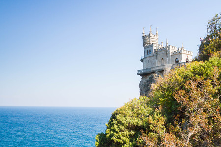 Yalta, Crimea, Russia, September 3, 2015. Castle swallow's nest in Yalta in the Crimeaのeditorial素材