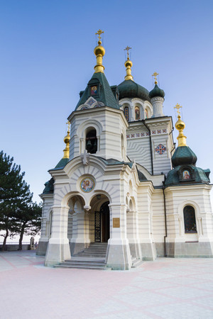 Yalta, Crimea, Russia, September 3, 2015. Foros Church in Yalta in Crimea in summerのeditorial素材