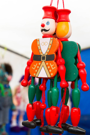 Wooden doll in Russian national souvenir shopの写真素材