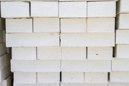 Building material brick for sale on open basis of the buildingの写真素材