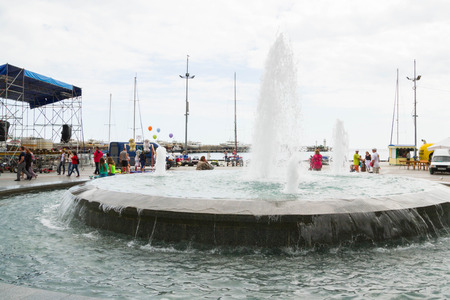 Yalta, Crimea, Russia, on 8 June 2016. Embankment of Yalta in the Crimea in the summer.のeditorial素材