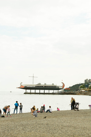 Yalta, Crimea, Russia, on 8 June 2016. Embankment of Yalta in the Crimea in the summer.のeditorial素材