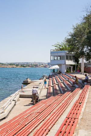Sevastopol, Crimea, Russia, 21 Jun, 2016. View of Sevastopol from the black sea embankmentのeditorial素材