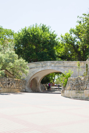 Sevastopol, Crimea, Russia, 21 Jun, 2016. The entrance to the black sea embankment in Sevastopol in the summerのeditorial素材