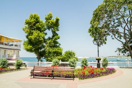 Sevastopol, Crimea, Russia, 21 Jun, 2016. Square from the black sea embankment in Sevastopolのeditorial素材