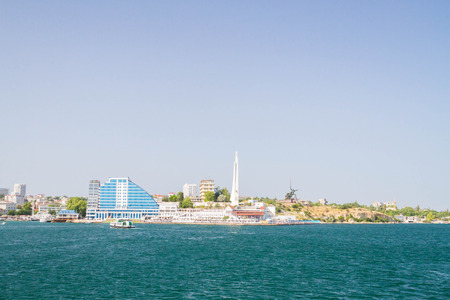 Sevastopol, Crimea, Russia, 24 Jun, 2016. View of Sevastopol from the black sea embankmentのeditorial素材