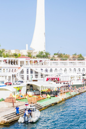Sevastopol, Crimea, Russia, 24 Jun, 2016. View of Sevastopol from the black sea embankmentのeditorial素材
