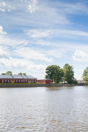 Kronshtadt, Saint-Petersburg, Russia, August 27, 2016. Italian pond in Kronstadt in the summerのeditorial素材