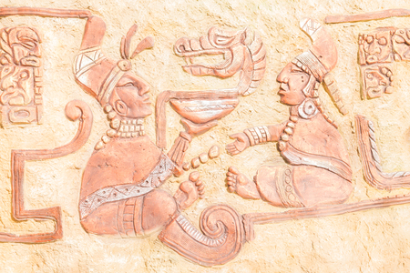 Evpatoria, Crimea, Russia. September 4, 2017. The image on the stone in the style of ancient Egypt.のeditorial素材