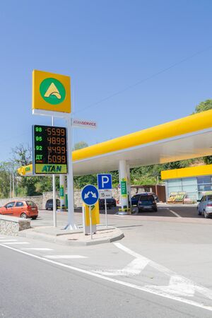 city of Yalta, Crimea, Russia 02 July 2019. View of Yalta at the entrance to the city in the summerのeditorial素材