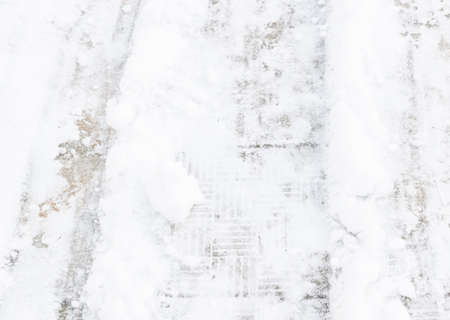 Snow paths cleared of large amounts of snowの写真素材
