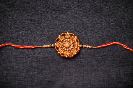 Indian festival Raksha Bandhan background with copy space. Rakhi is a symbol of love between Brothers and Sisters.の写真素材