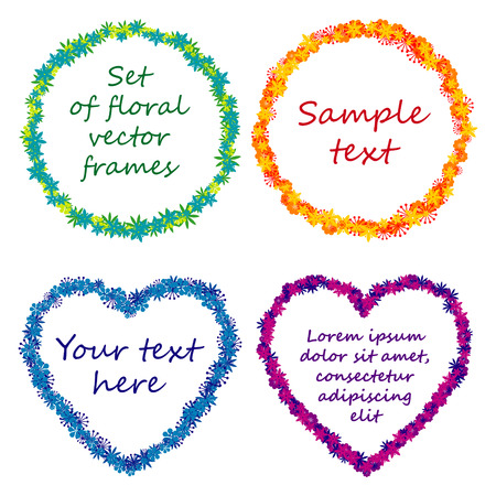 Set of decorative vector floral framesのイラスト素材