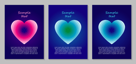 Set of card templates. For Valentine's day greeting cardsのイラスト素材