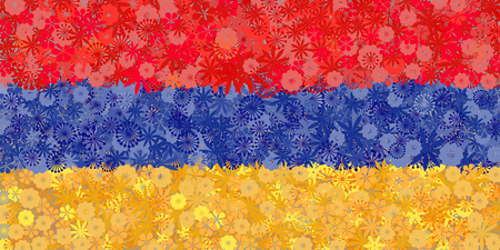 Flag of Armenia with flowers. Conceptual floral backgroundのイラスト素材