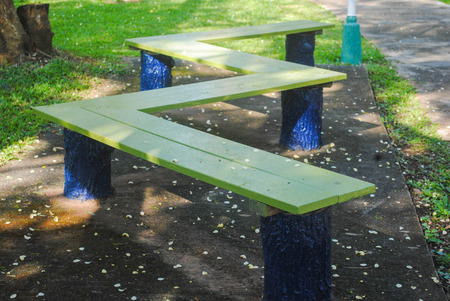 Long Green bench in the park