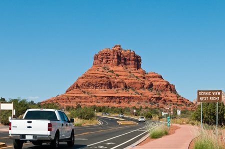 Scenic view of the Bell Rock from the highway near Sedona.のeditorial素材