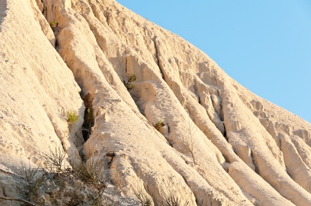 White sandstone cliff in Algarve, South of Portugalの写真素材