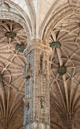 Stone ornament of the cathedral ceiling and columnのeditorial素材