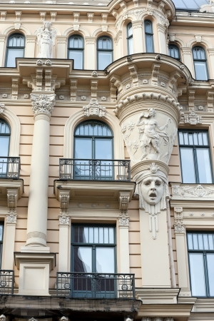 Architectural modern Baroque style stylized  for semi-antique . Outdoor front view public domain facade  imageのeditorial素材