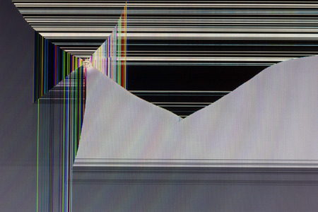 The LCD screen of the monitor is broken by shots from the traumatic gun macro. Color strips and...