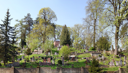 VILNIUS, LITHUANIA - MAY 01, 2018:  The old closed historical military cemetery in Antakalnis...