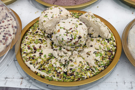 Homemade dessert - pistachio nougat - sold on the  street